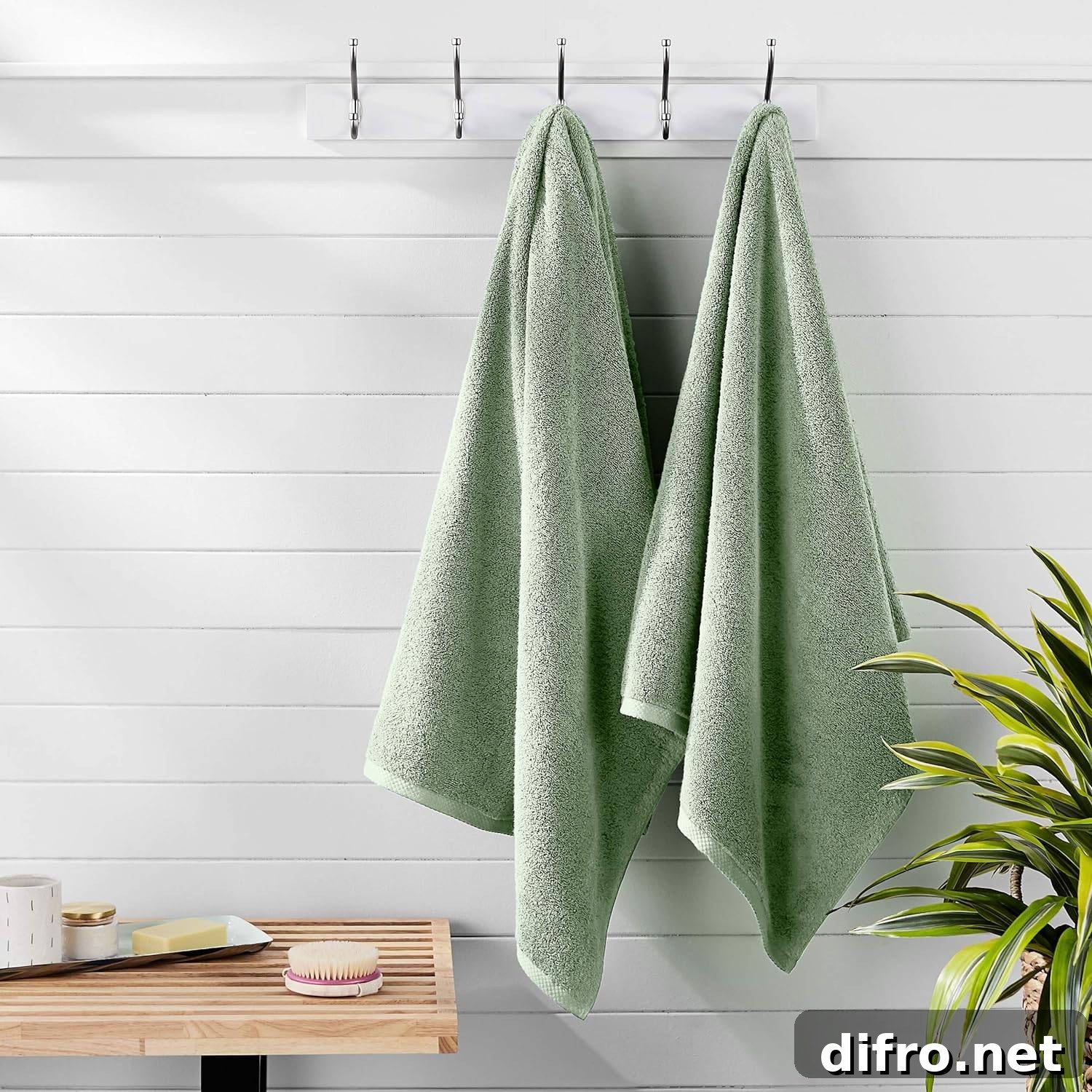 sage green towels