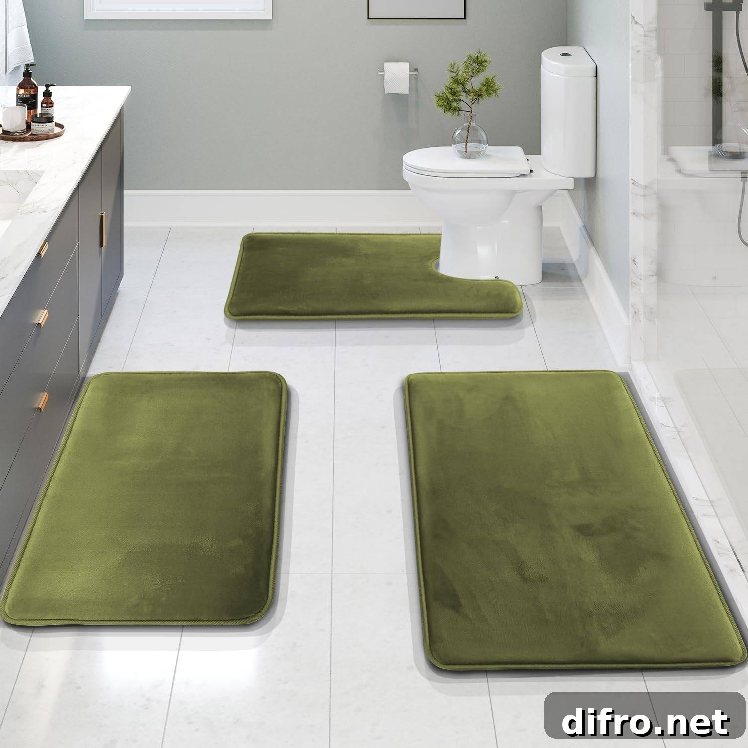 sage green bath mat