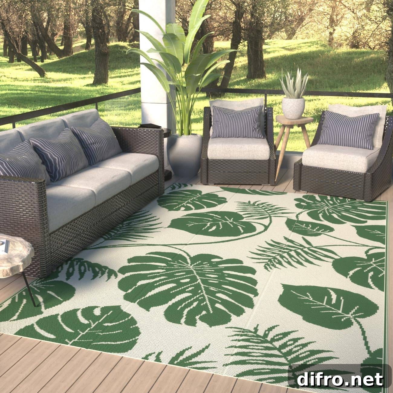 outdoor rug green patio furniture