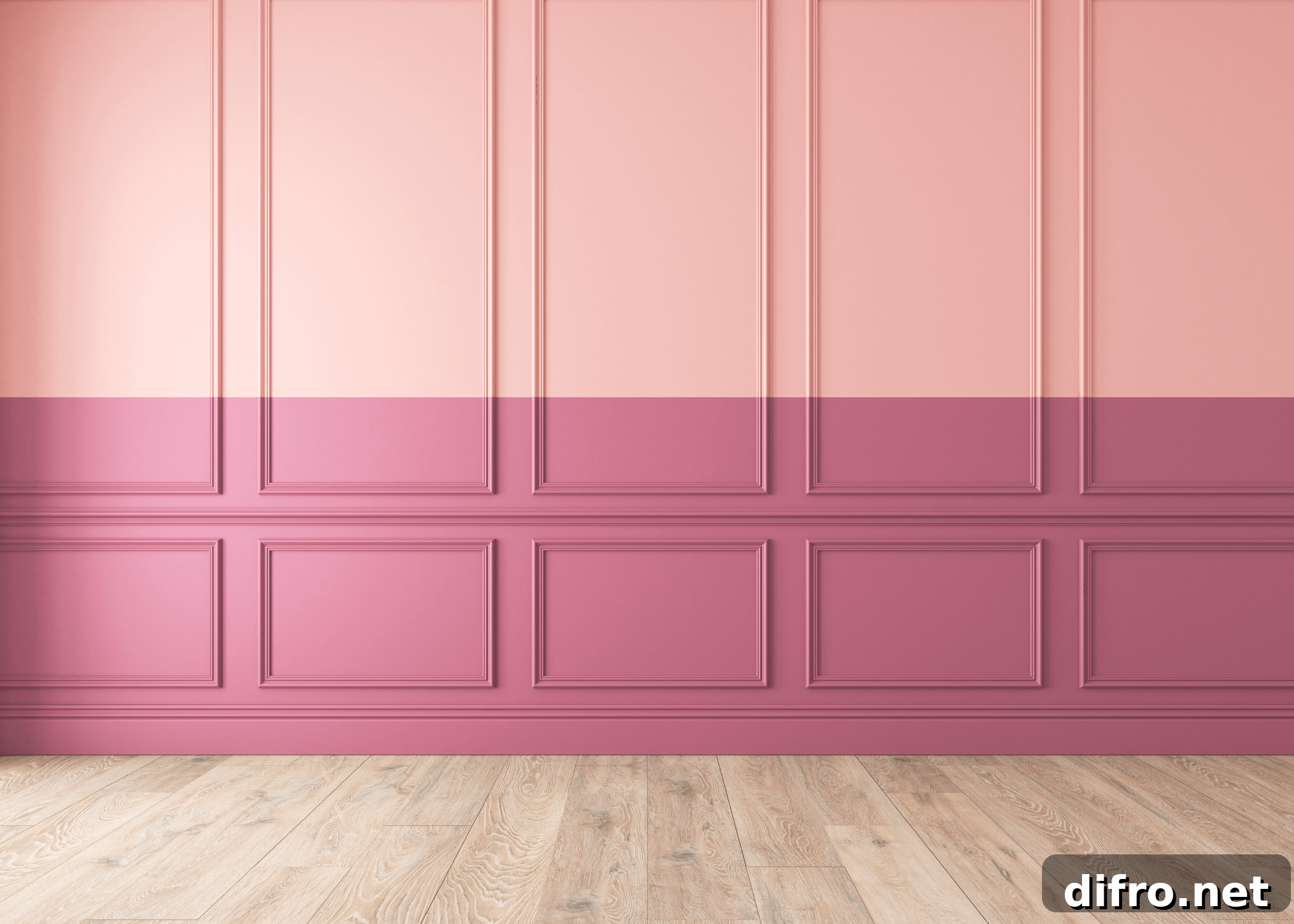 9 Interior Paint Colors to Make Every Room Pop 8 blush pink and dark pink wall with trim