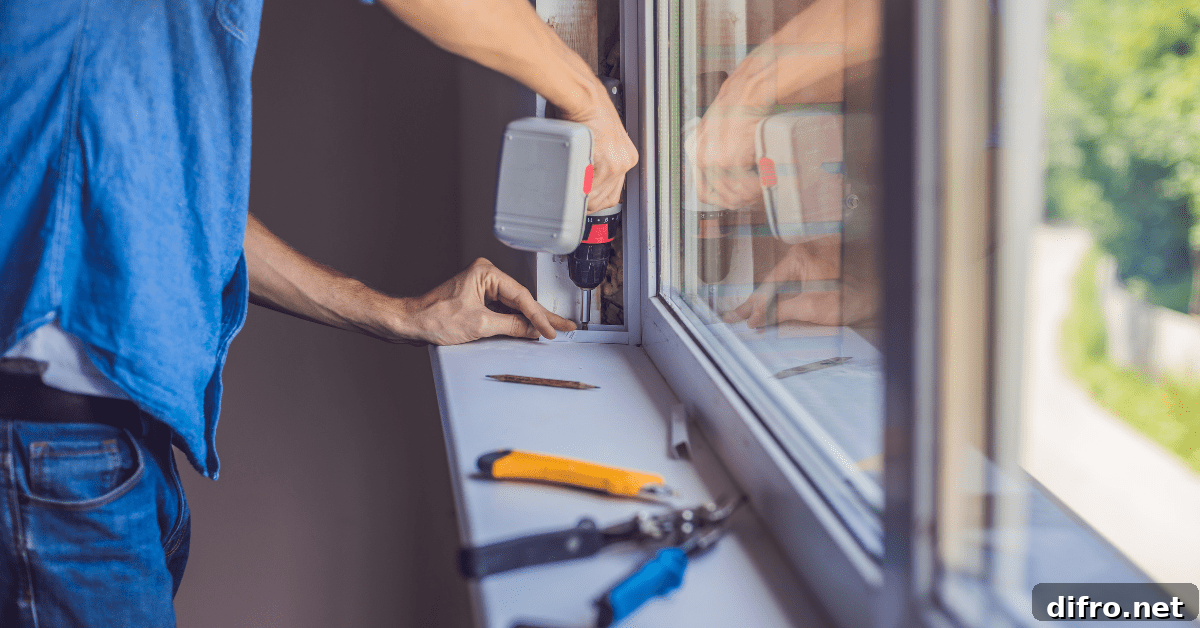 Worker installing new window.