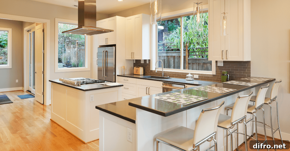 Newly renovated kitchen with modern style.
