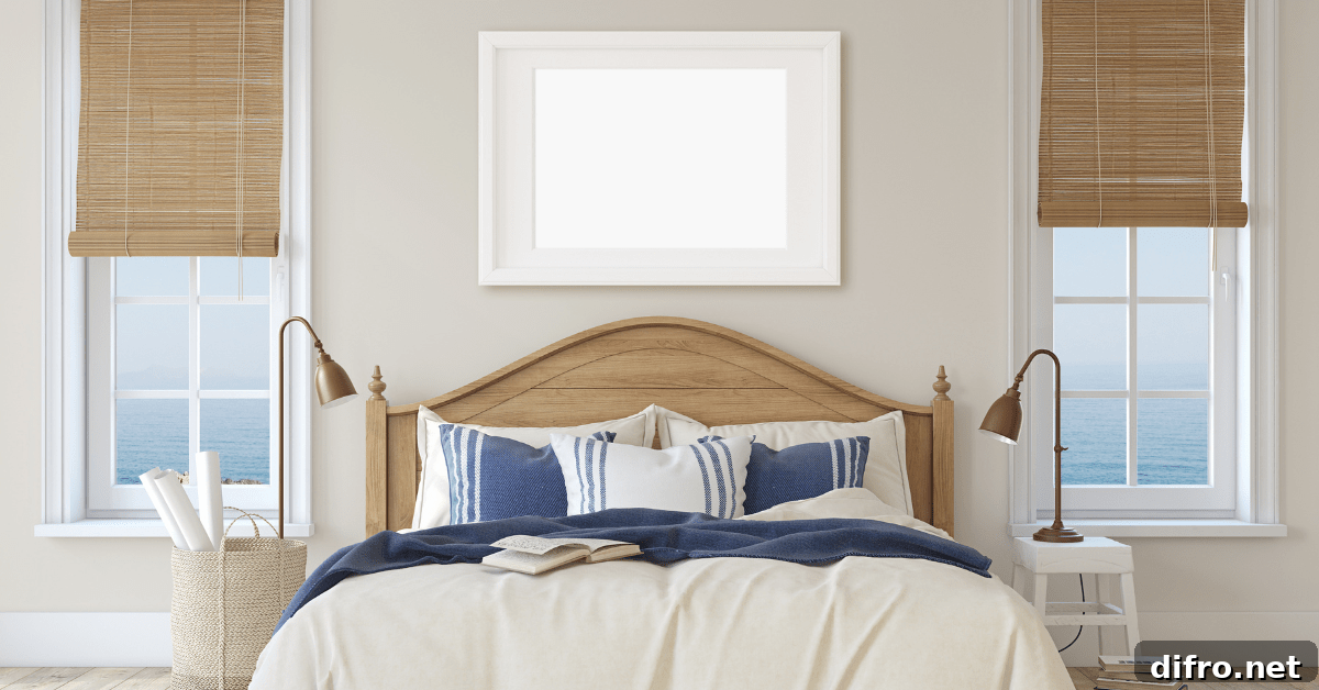 Coastal styled bedroom color scheme.