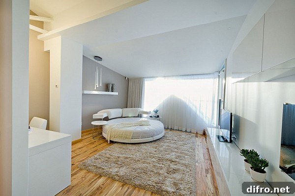 Contemporary bedroom with minimalist styling