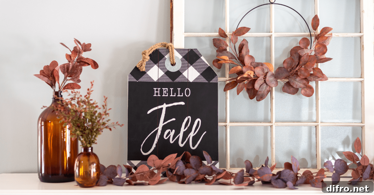 Fall decor in a room.