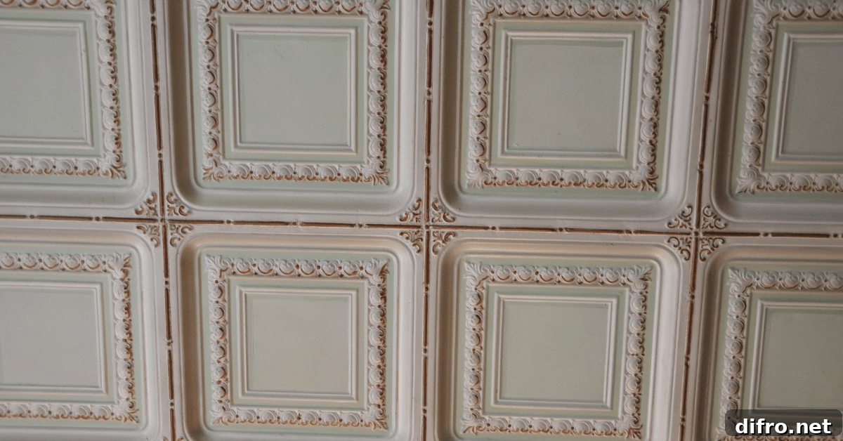 Tin tiles for the ceiling