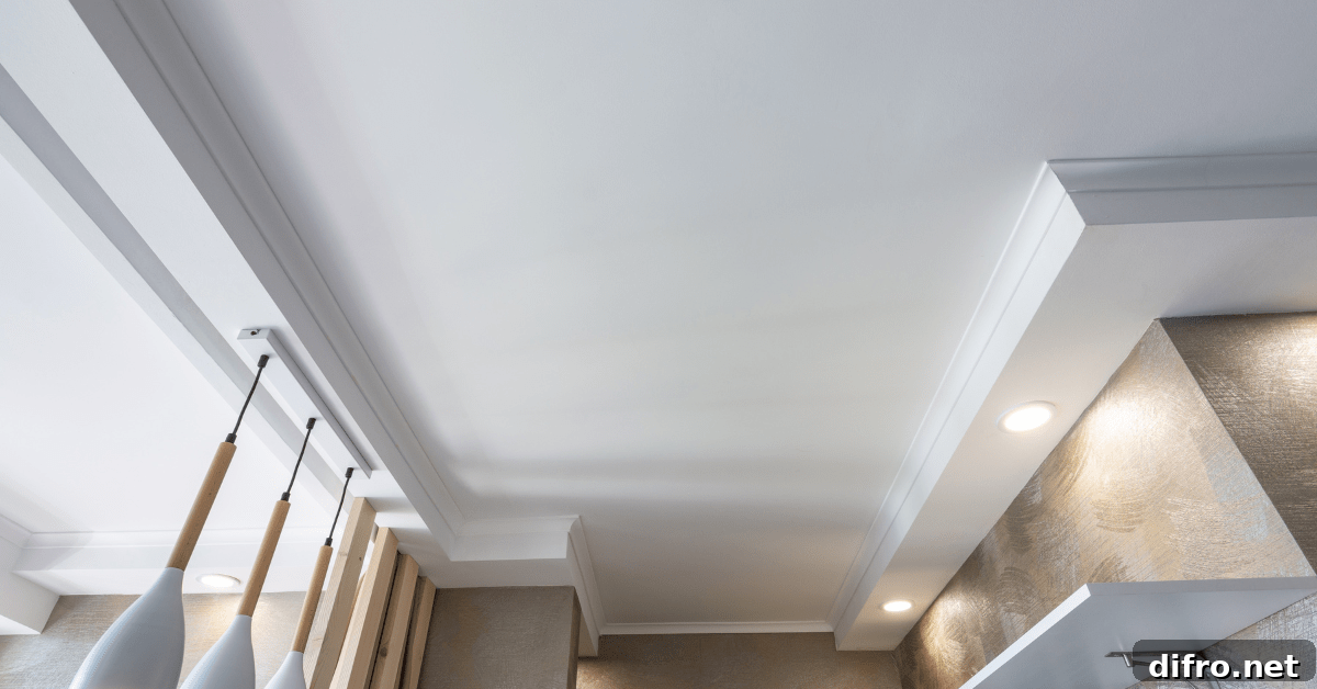 White painted ceiling.