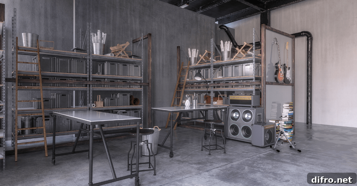 Dark up-cycled room with hipster styling.