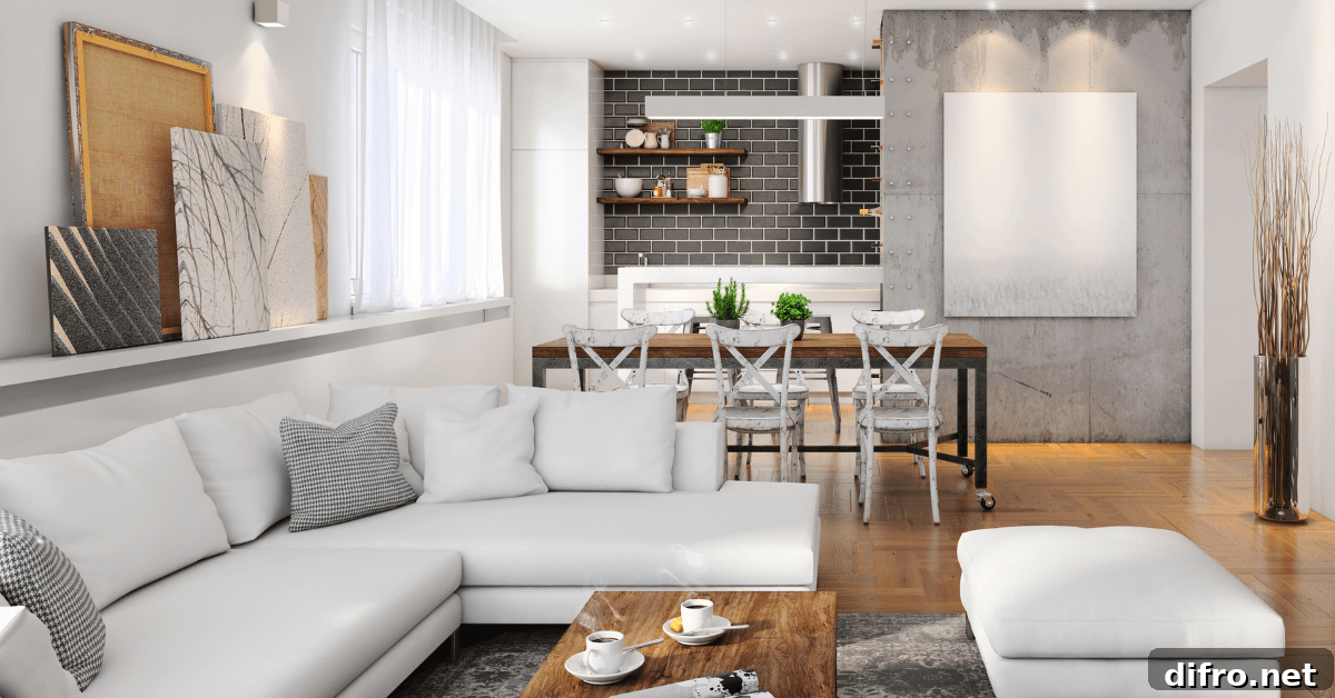 Hipster-styled living room with great lighting.