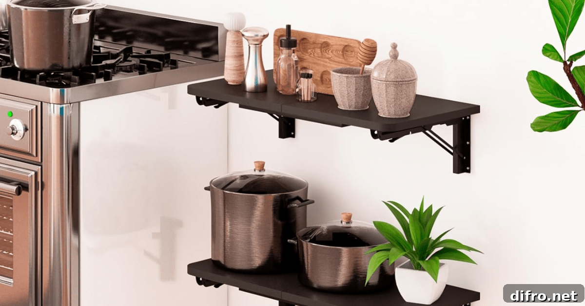 Wall mounted table with folding function. 