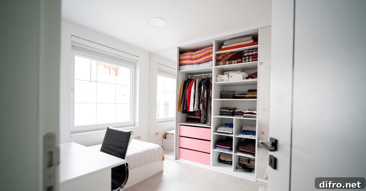 Closet with work office.