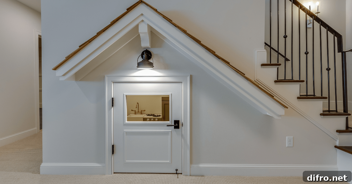 Understairs playing room.