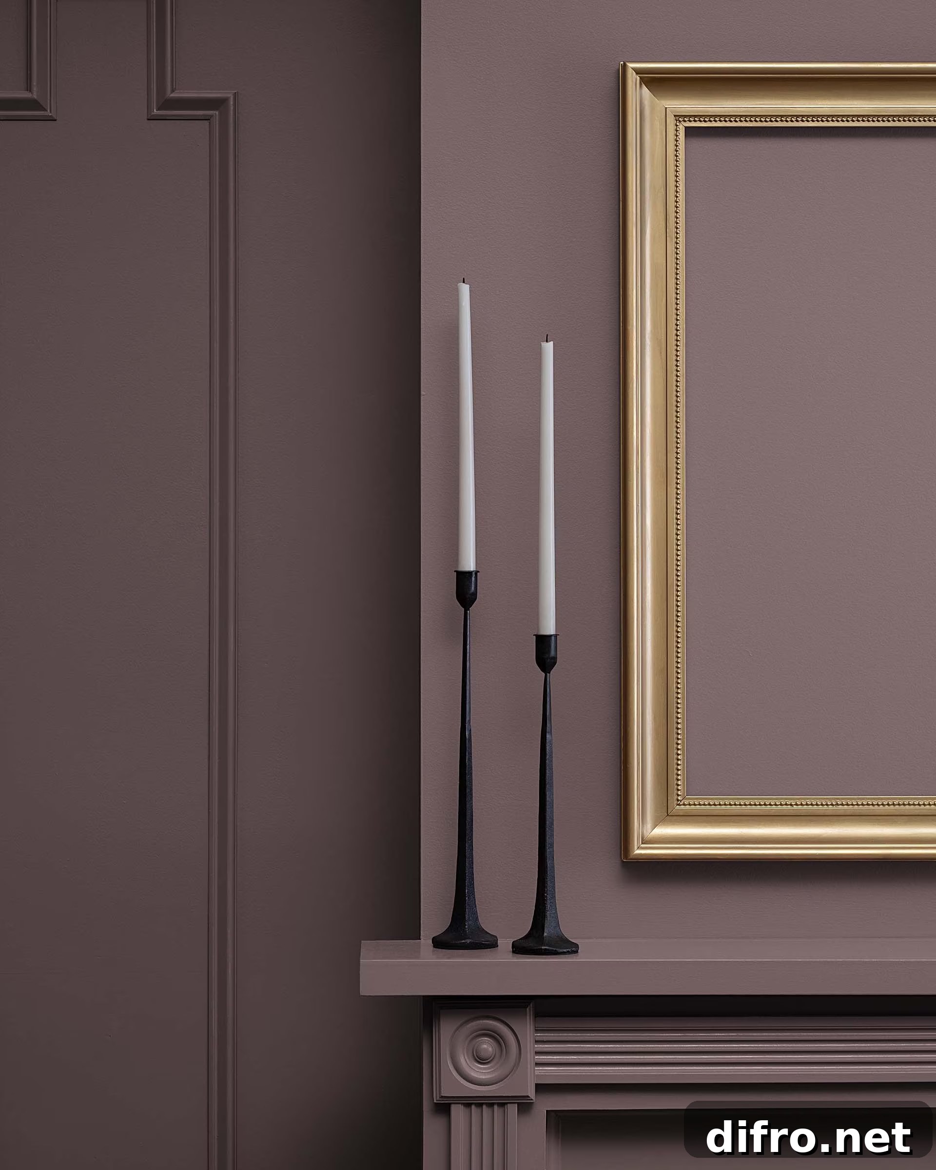 A room painted in cinnamon slate color of the year from Benjamin Moore.
