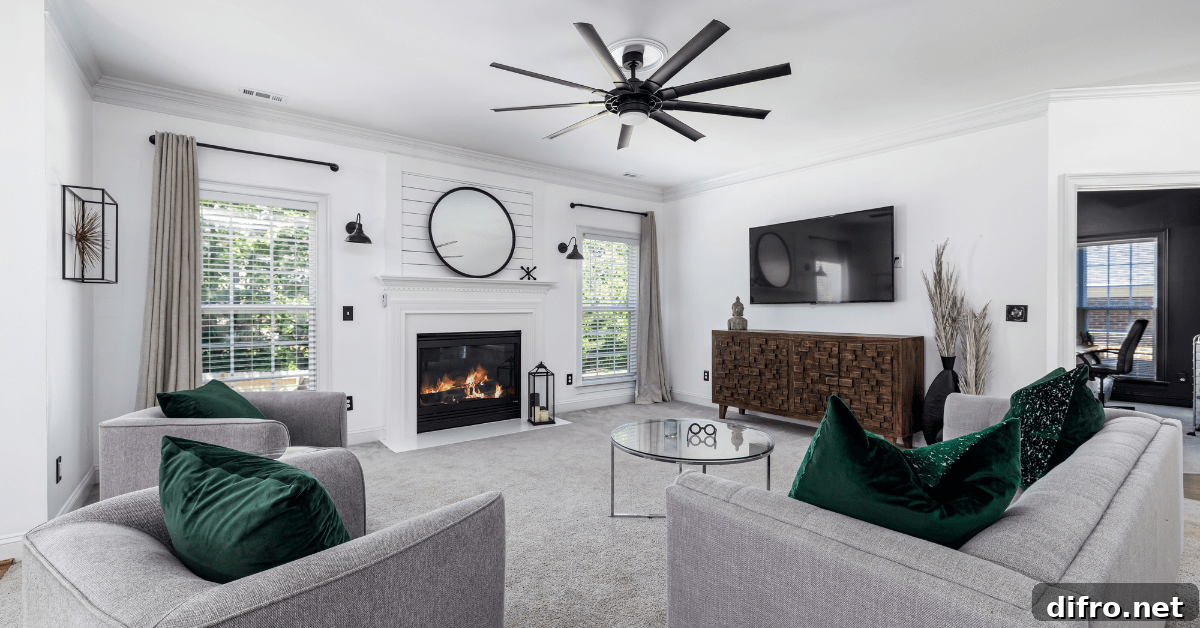Modern living room in grey color.