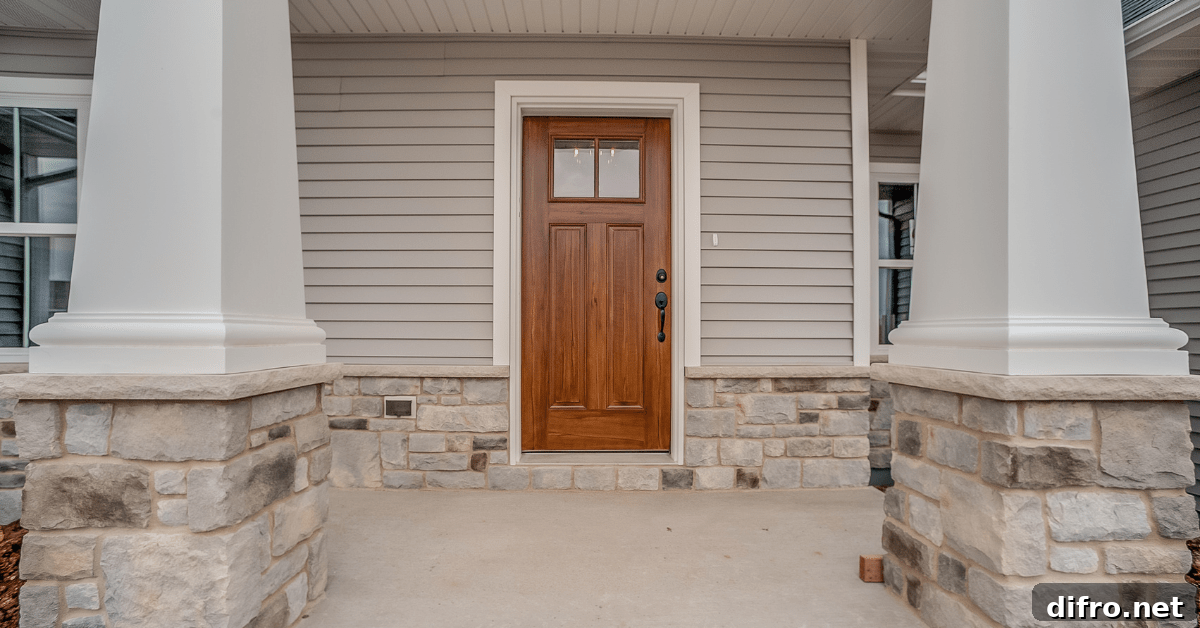 Wooden front door.