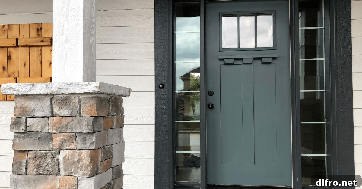 Green front door.