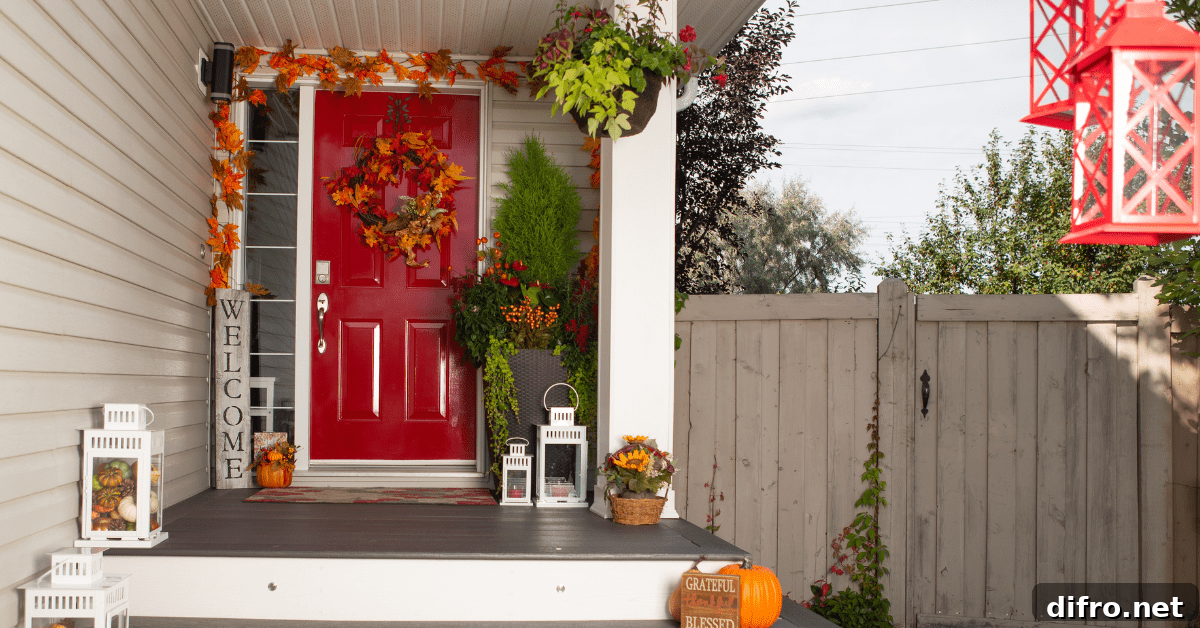 Red front door.