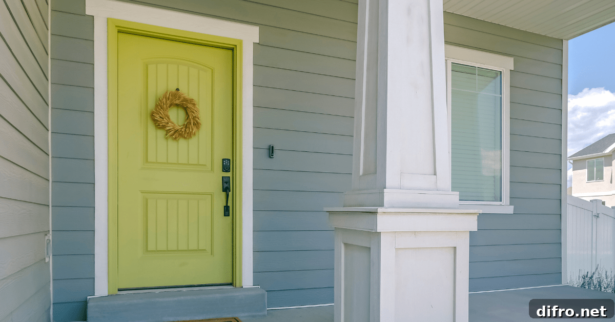 Yellow front door.