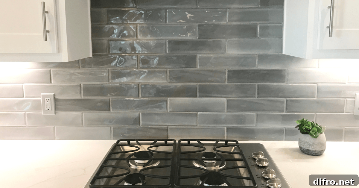 Kitchen green backsplash.