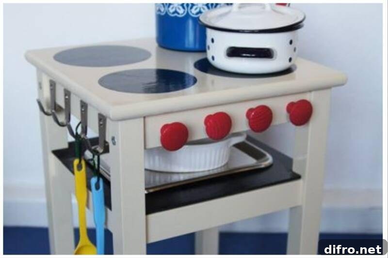 Play table made from regular table.