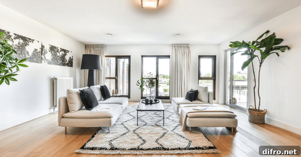 Large living room with two couches.
