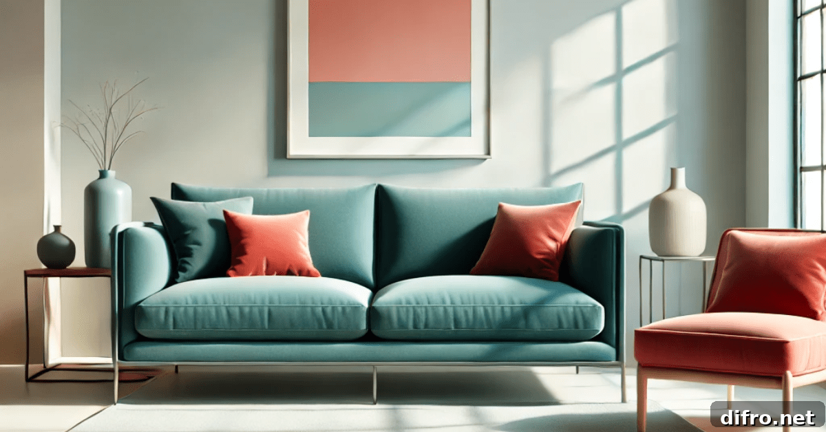 Teal and cloral pink living room.