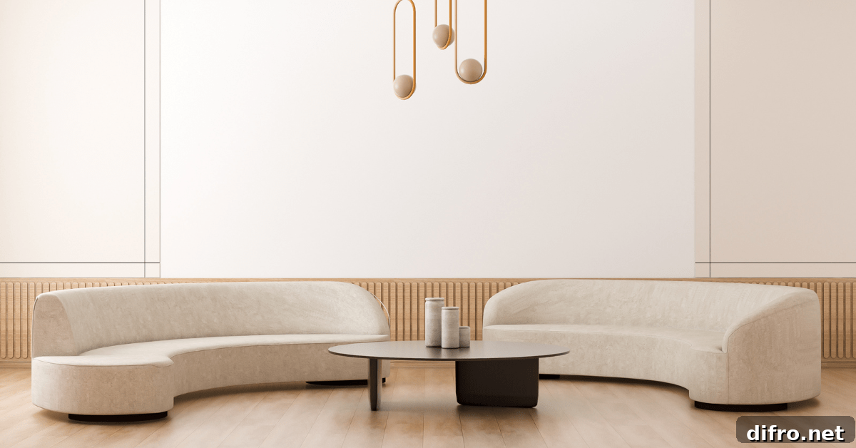 Curved couches across from each other.