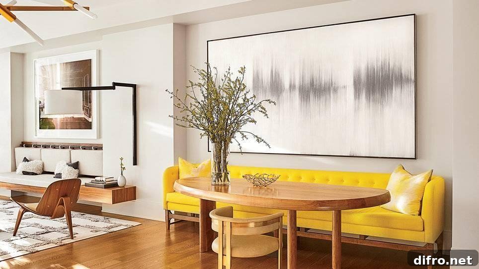 Yellow couch.