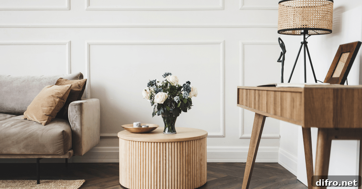Scandinavian living room with couch.