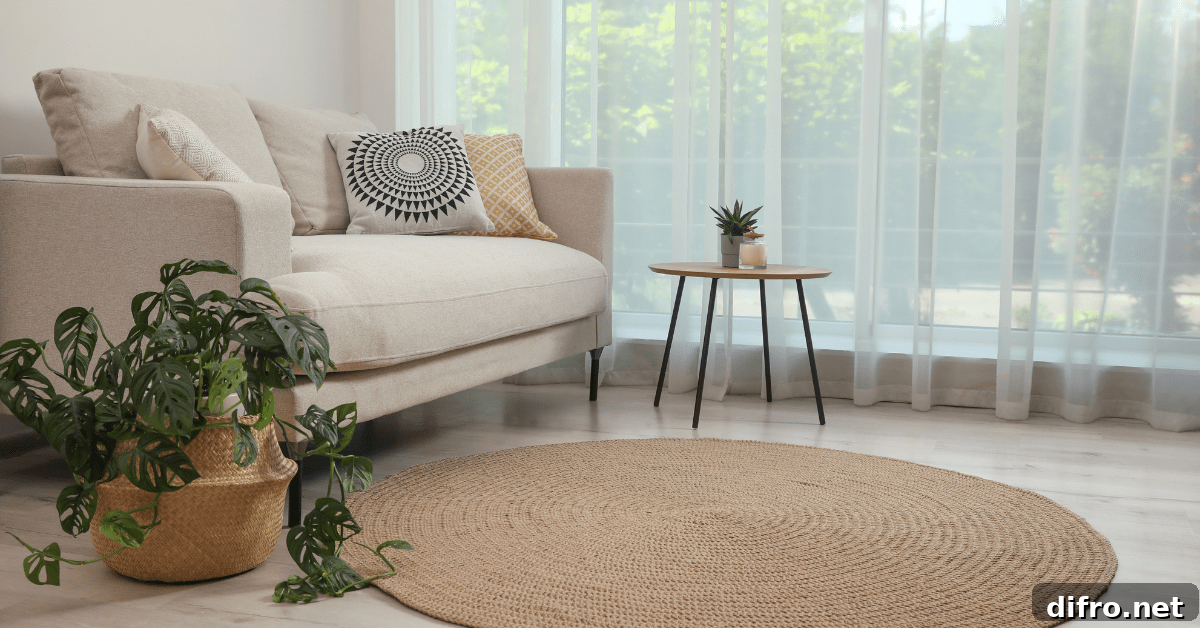 Rug in the living room.