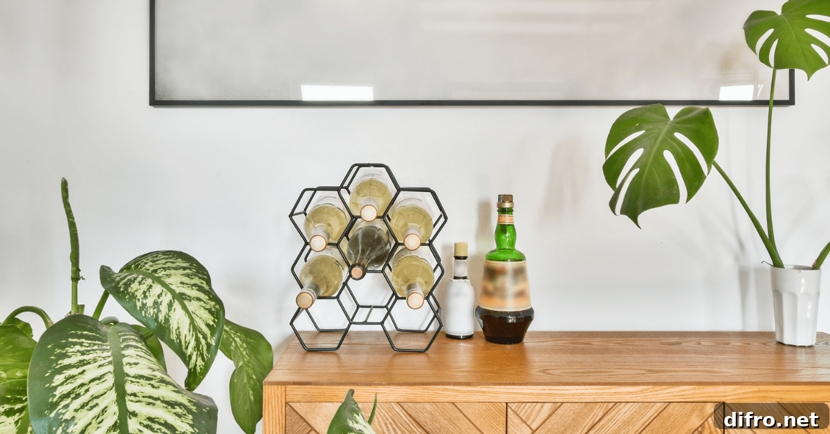 Unique decor that holds wine bottles.