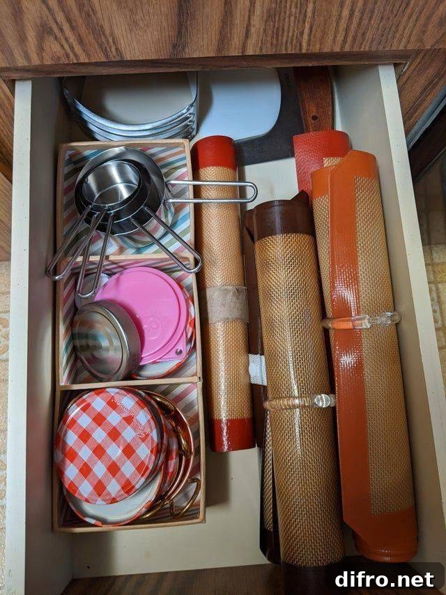 organized baking drawer