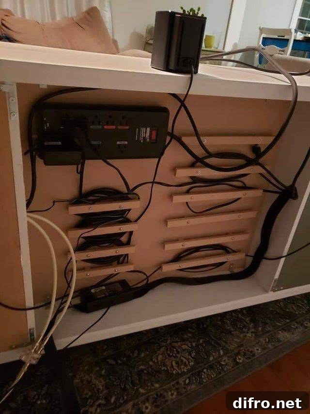 wires under desk