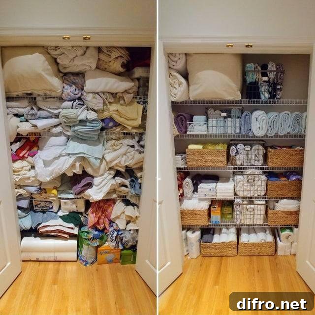 closet before and after organization