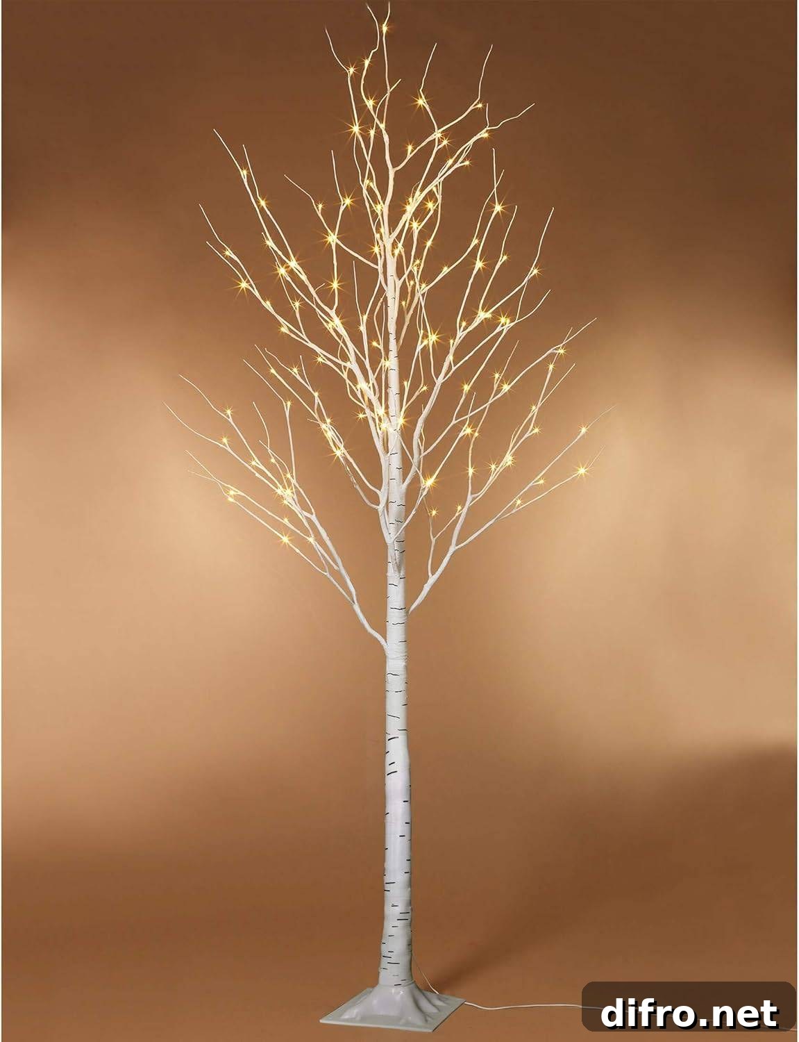 Lighted birch tree with LED lights