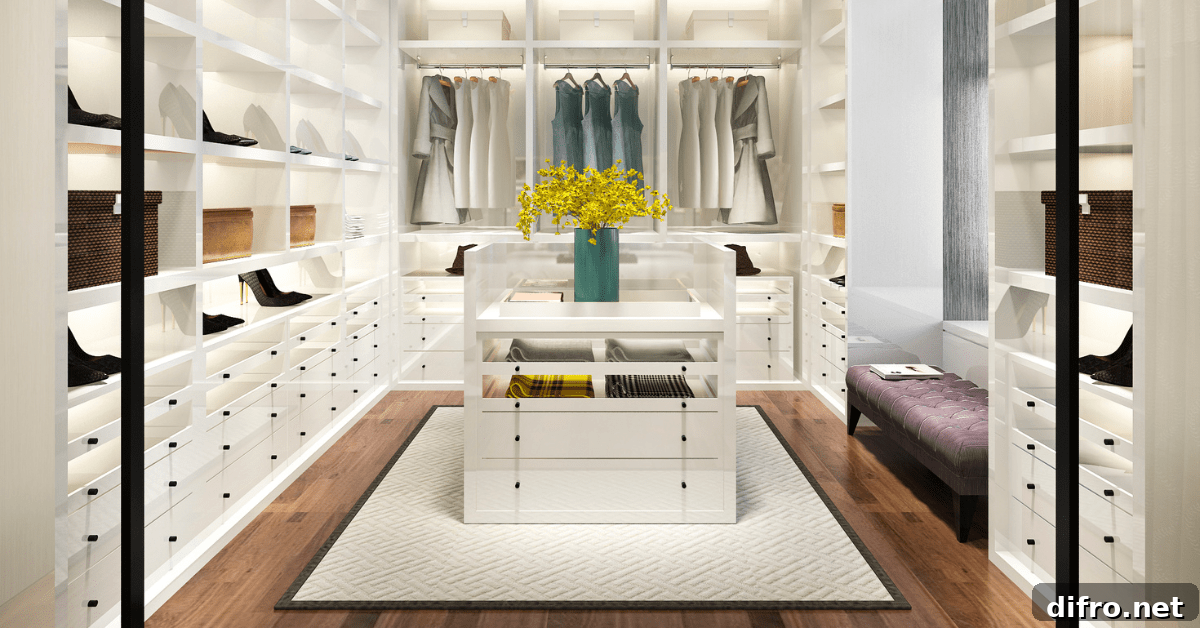 Doorless closet.