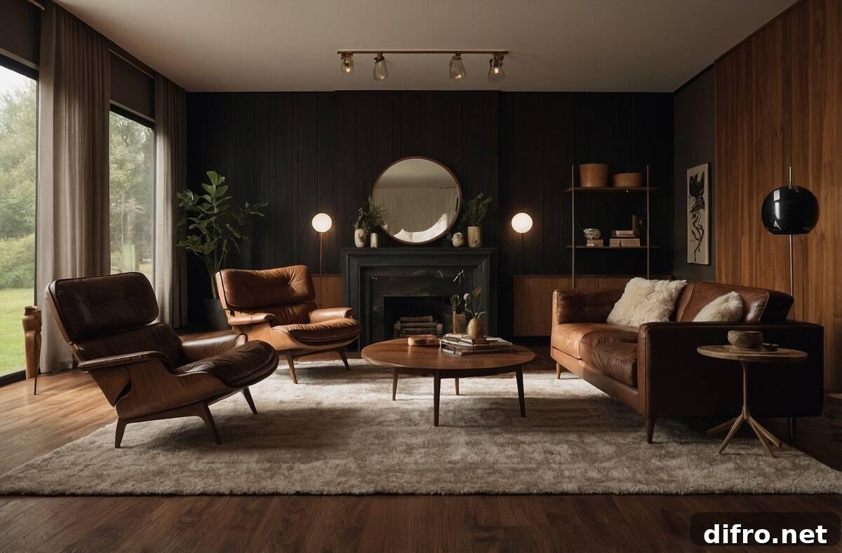 Brown living room.