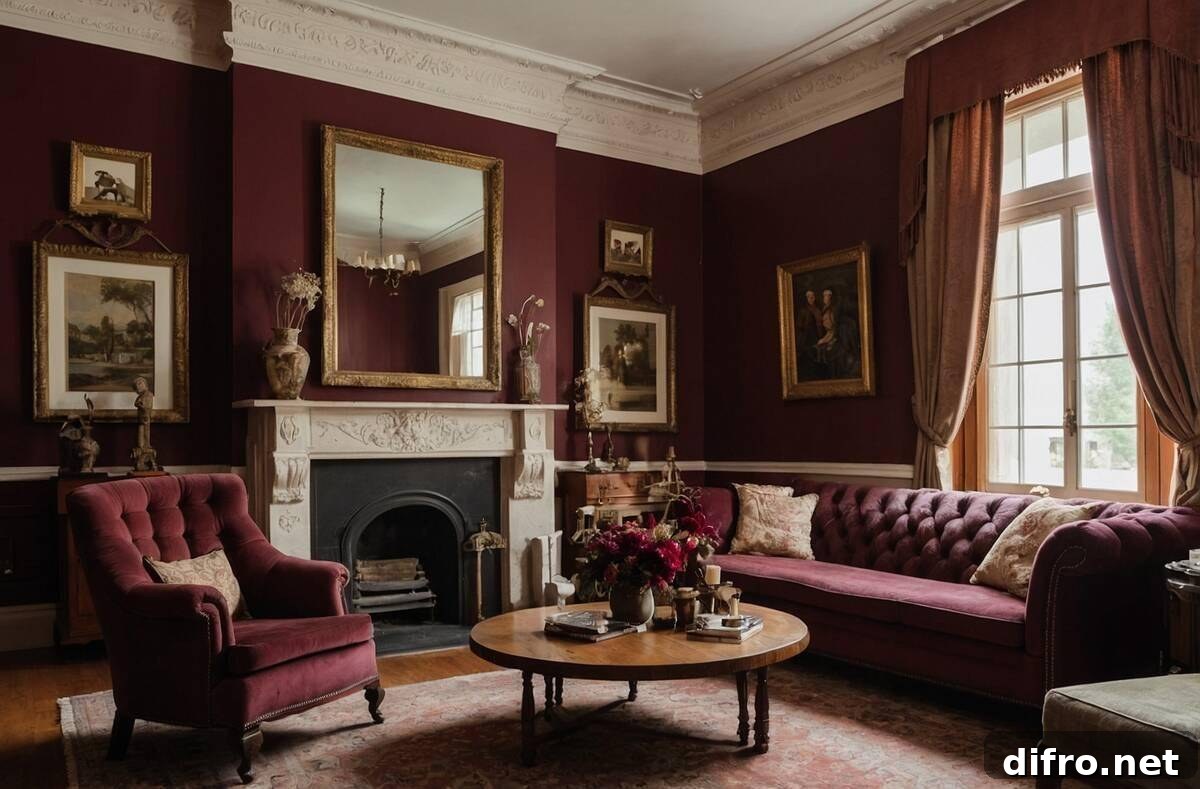 Brown and purple room.