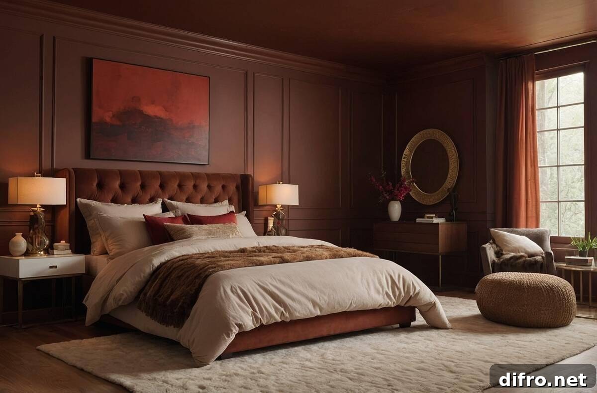 Brown bedroom.