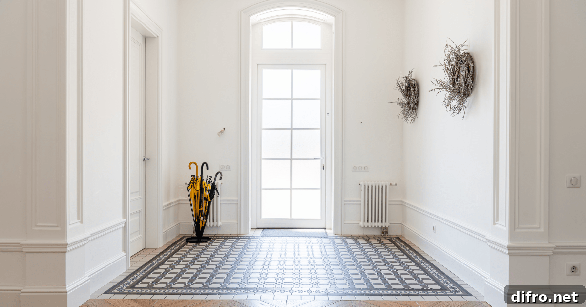 Bright white entryway.