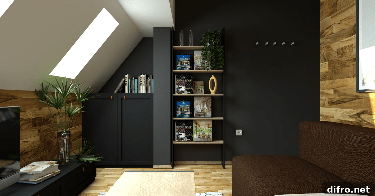 Dark small room.