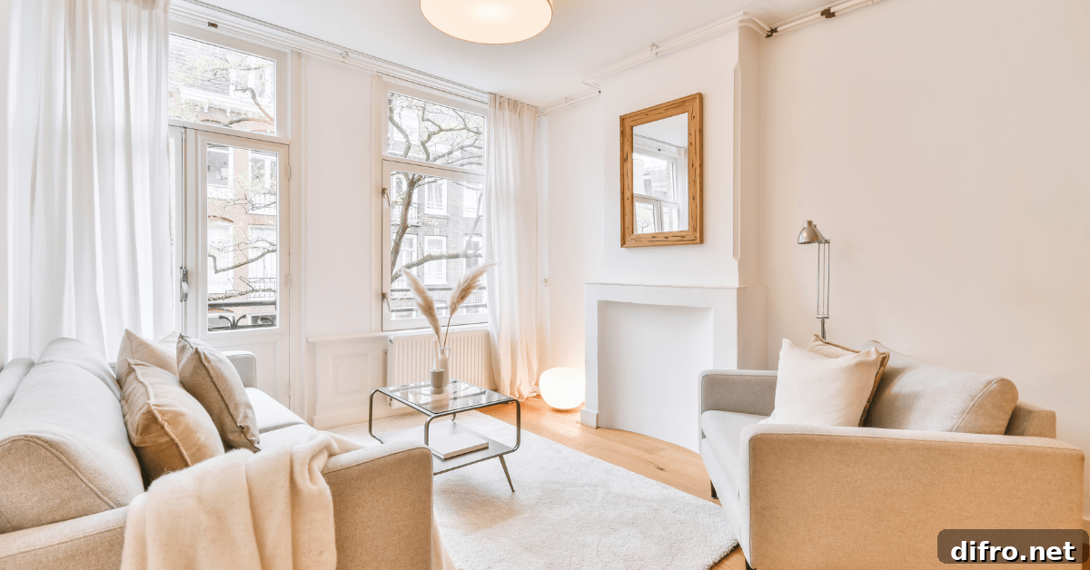 Clean style decor in a room.