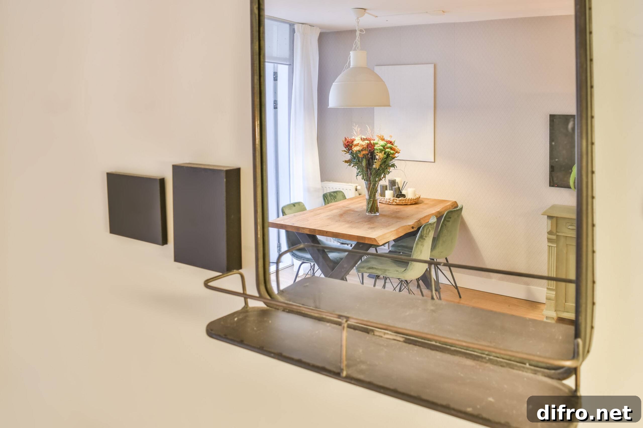 Clean and bright dining room interior