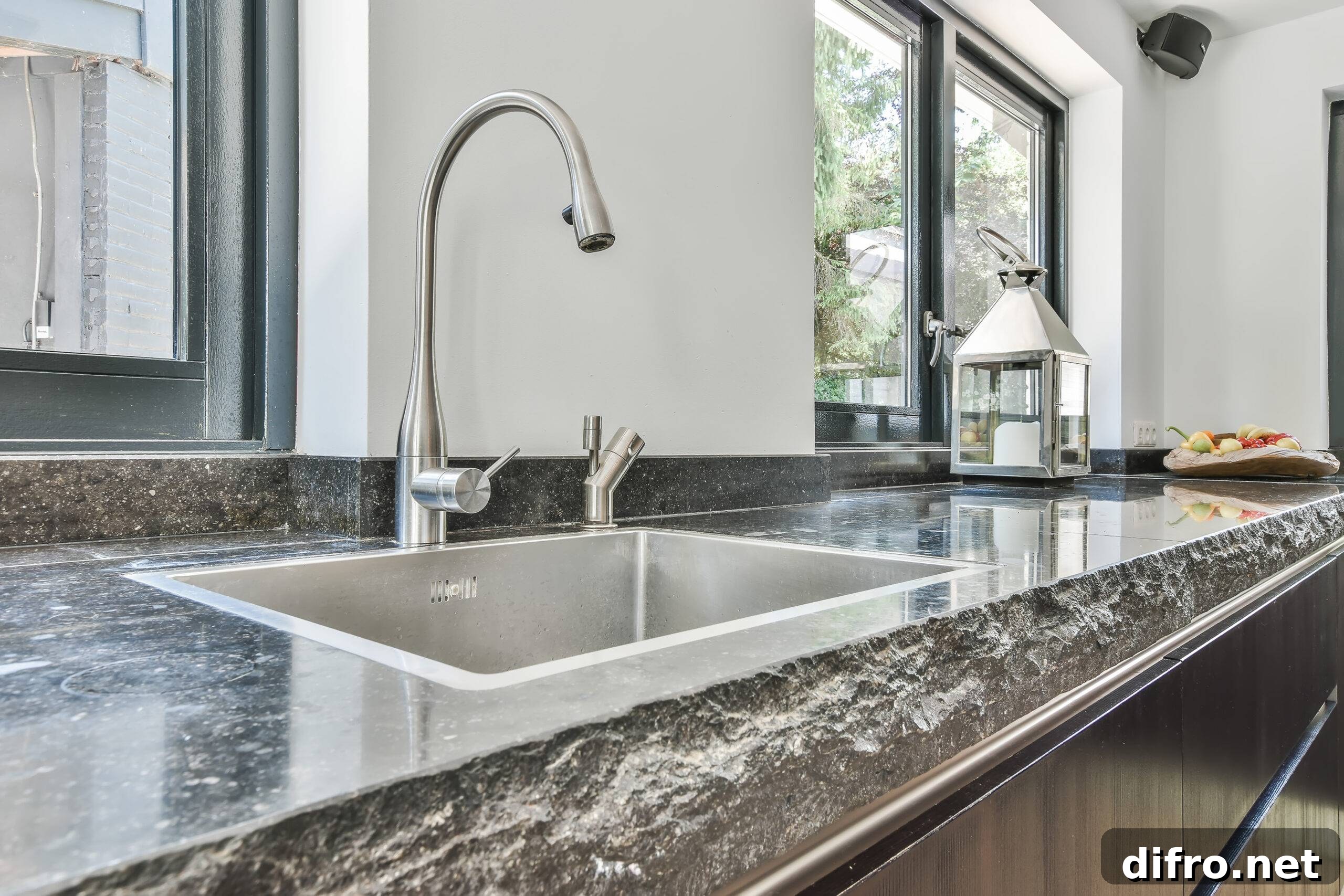6 Countertop Materials That Look Just Like Marble 3 Interior of a beautiful kitchen of an elite house