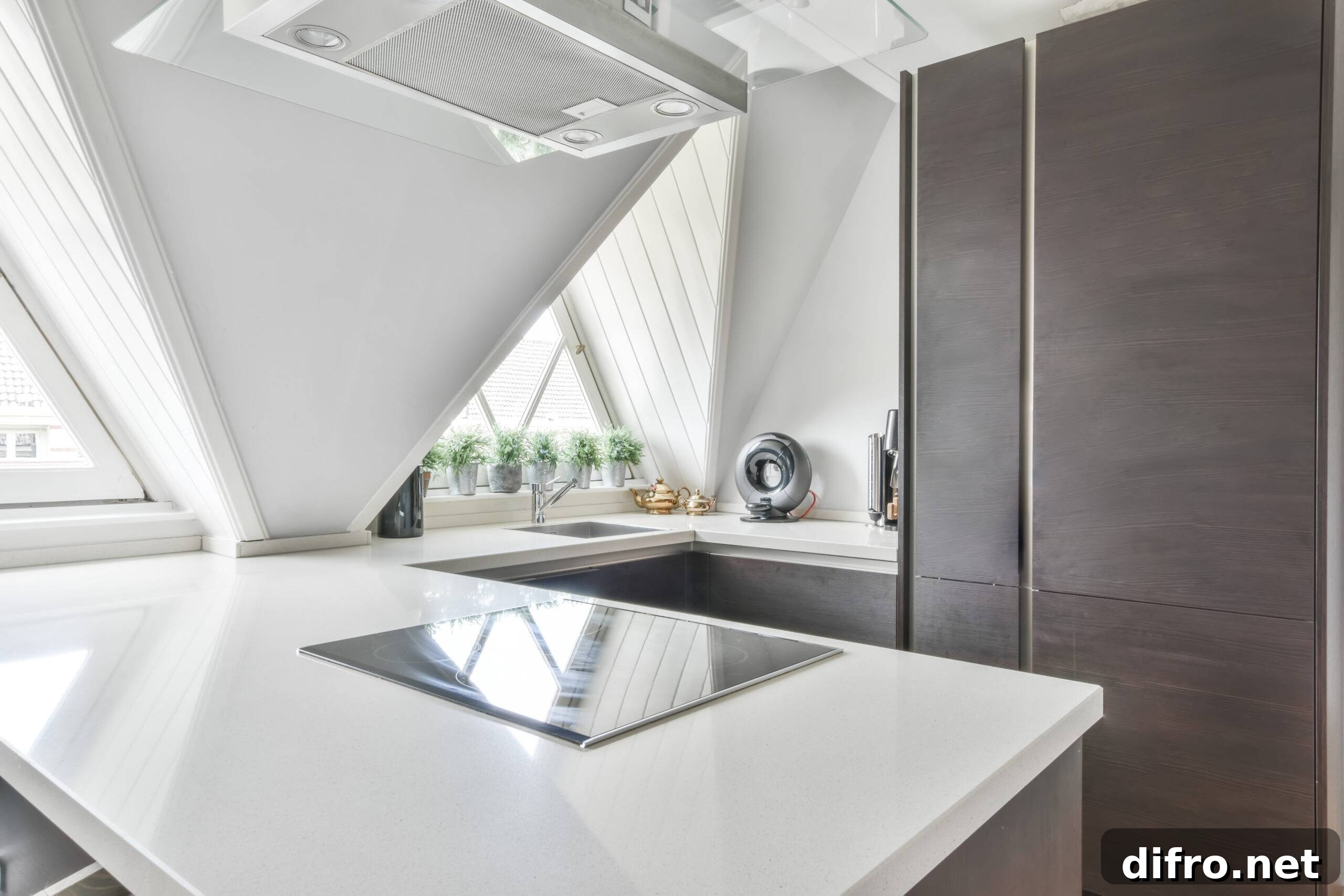 6 Countertop Materials That Look Just Like Marble 4 Interior of a beautiful kitchen of an elite house