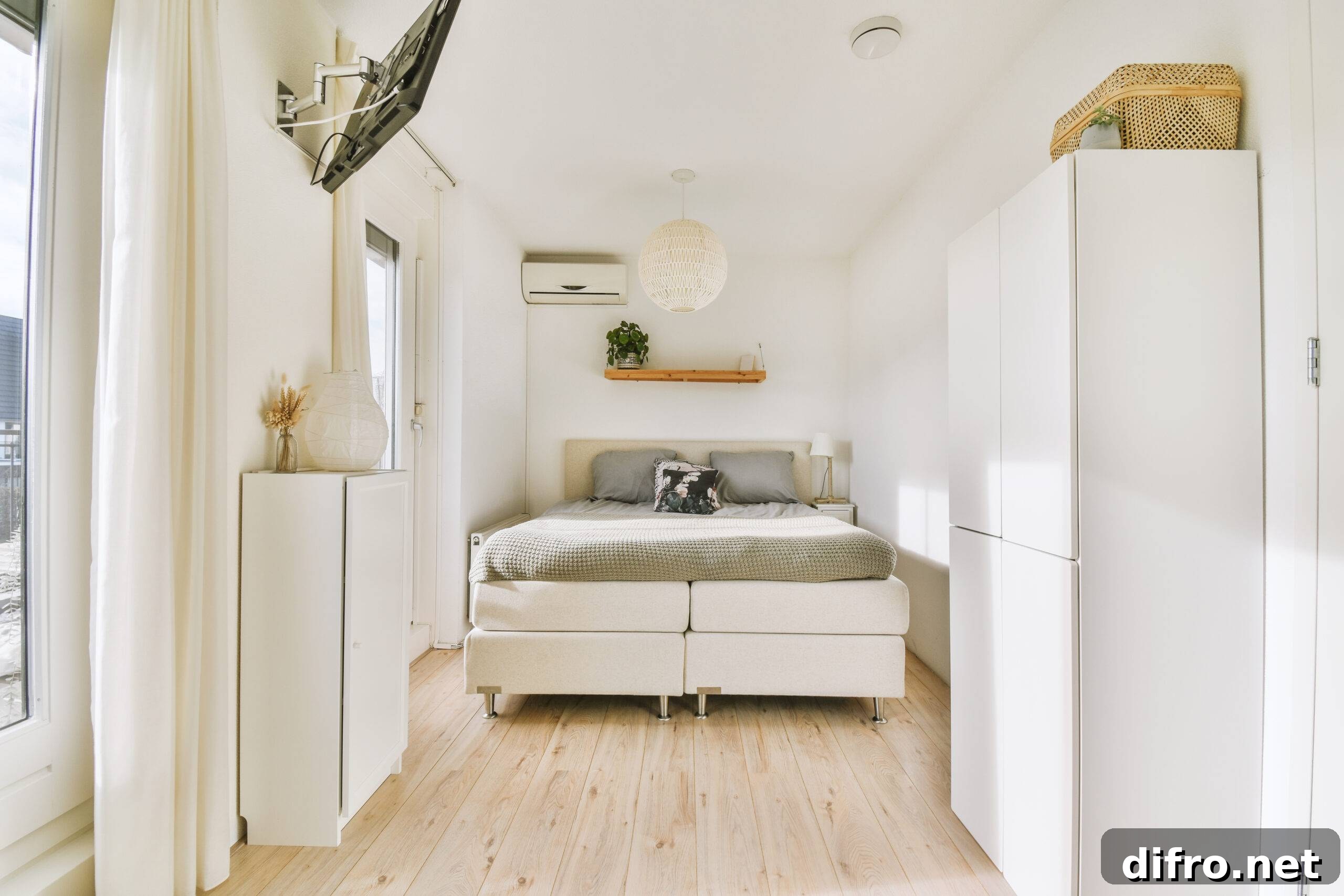 Home Decor Myths Debunked: What You're Getting Wrong 4 A white, airy bedroom with a double bed.