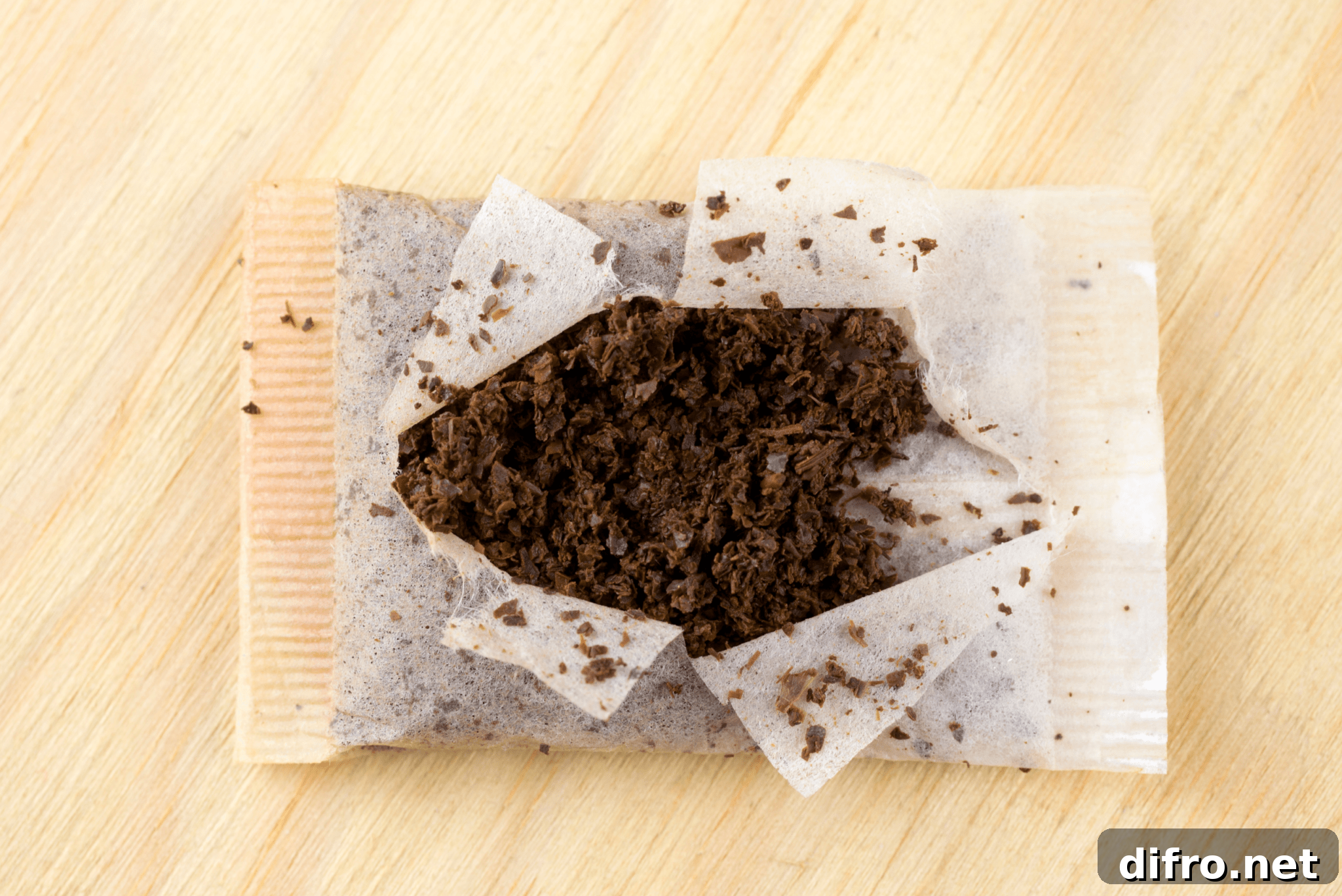 6 Smart Ways to Reuse Tea Bags for Home, Garden and Beauty 3 An opened teabag on a table.