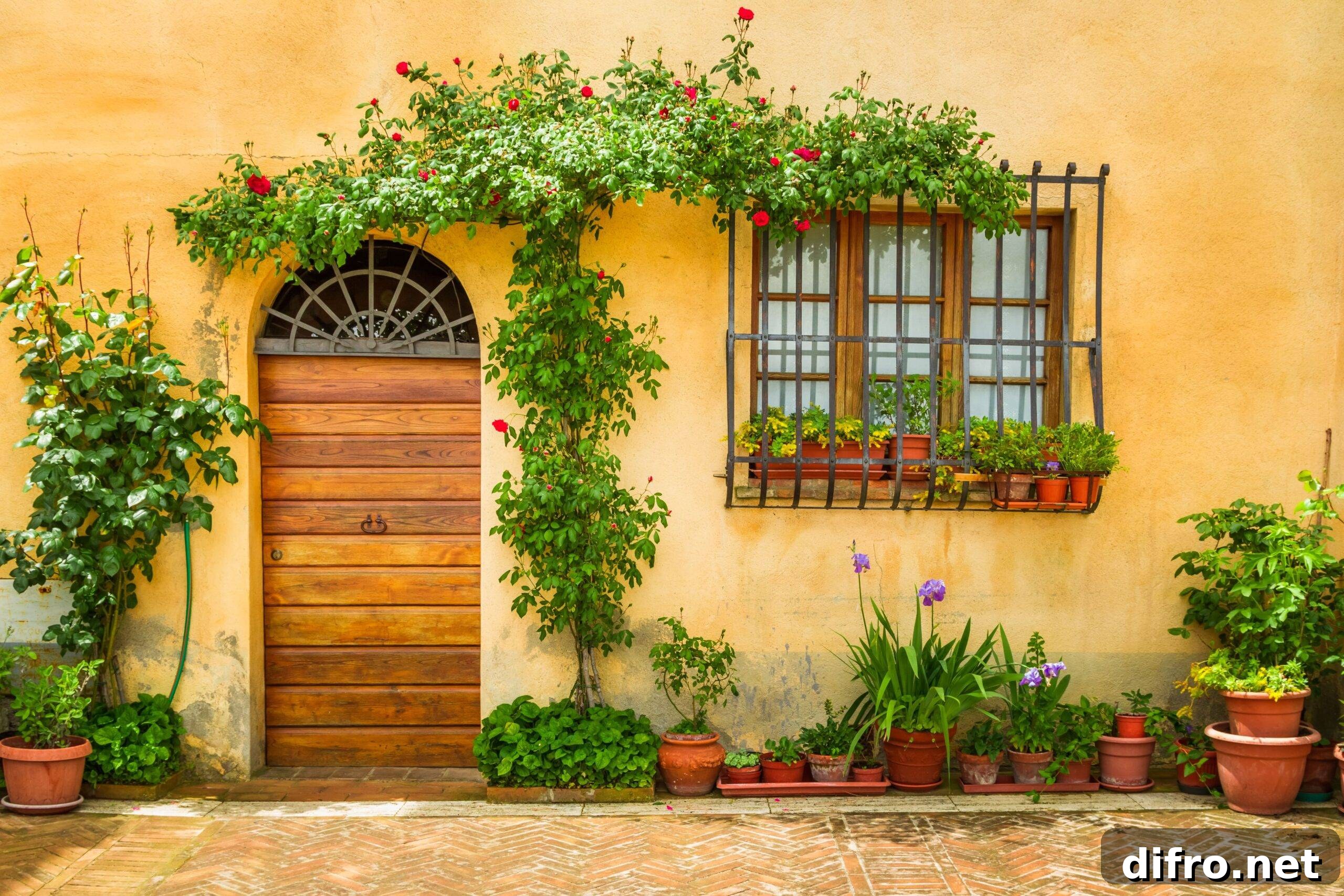 The exterior of a tuscan home.