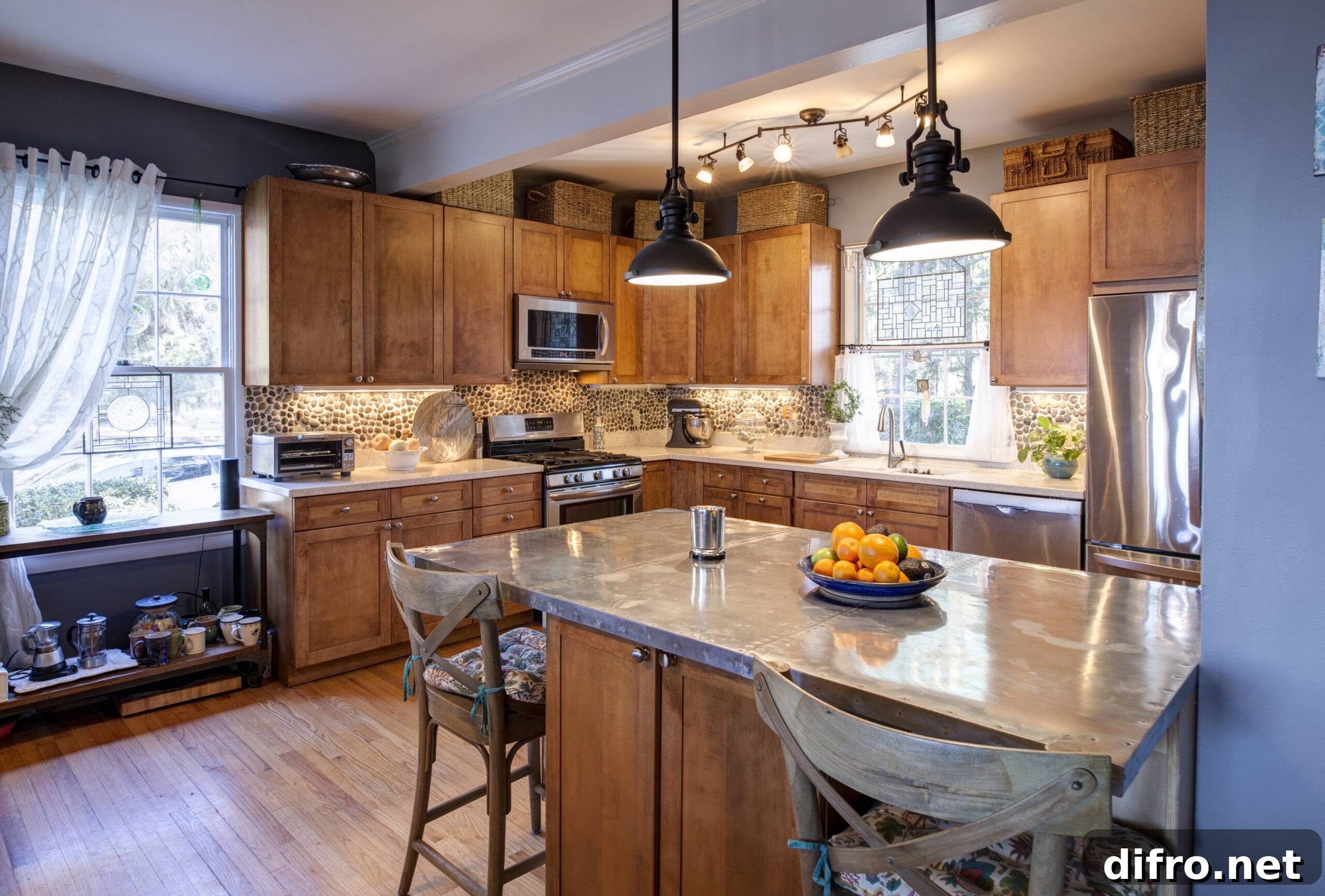 One Upgrade to Make Your Kitchen Look More Expensive 3 Designer kitchen remodel in eclectic style with stainless steel and stone