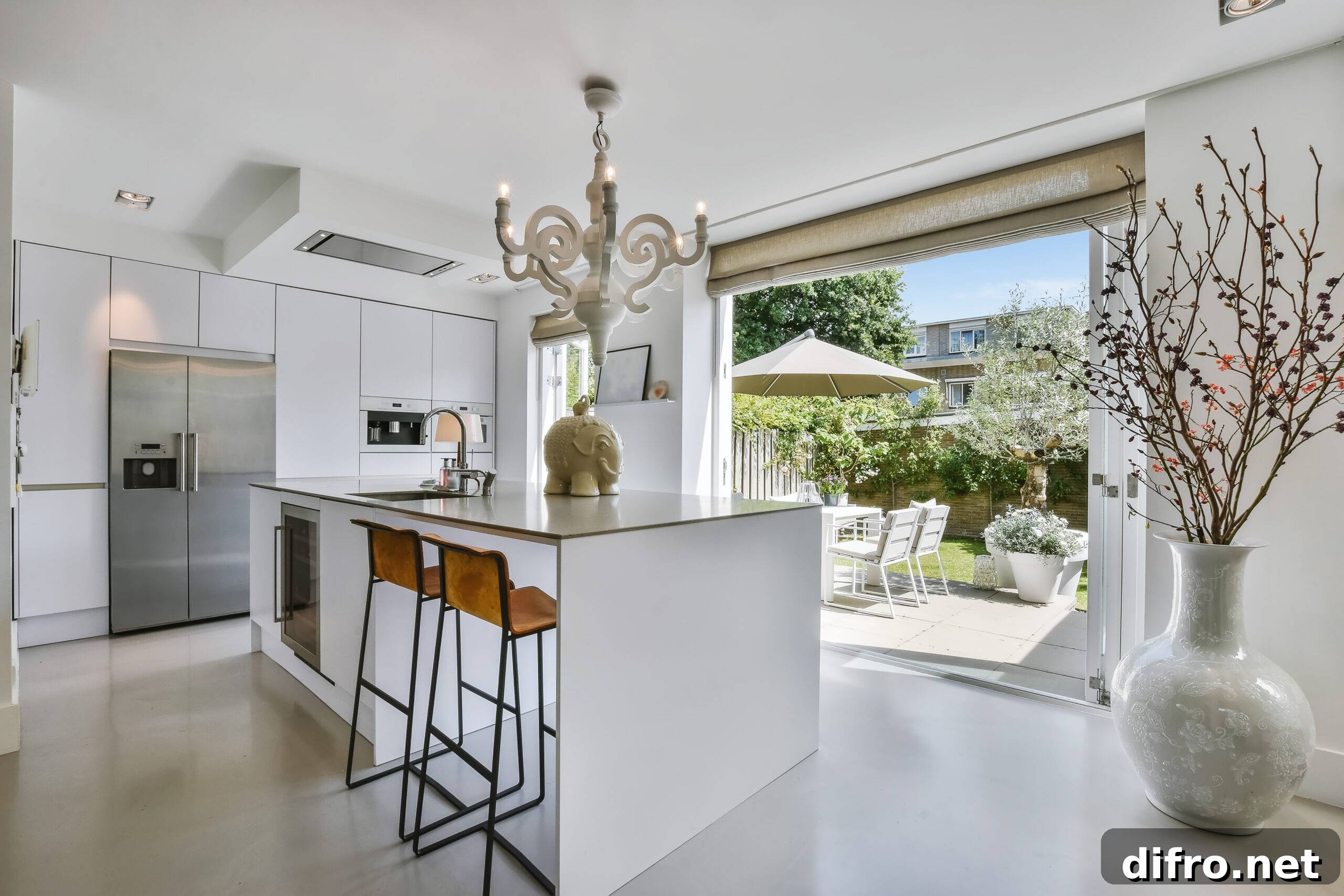 One Upgrade to Make Your Kitchen Look More Expensive 4 A bright luxury kitchen in an elegant house